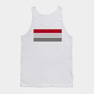 Three Classic Stripes - Red, Light Grey and Dark Grey Tank Top